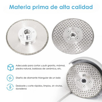 Amoladora con Disco de corte de Diamante